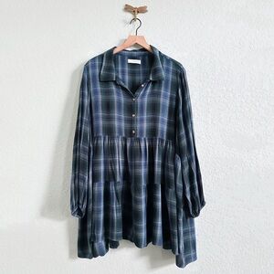Lucky Brand•Boho Plaid Flannel Top/Tunic•Oversized•Size XXL